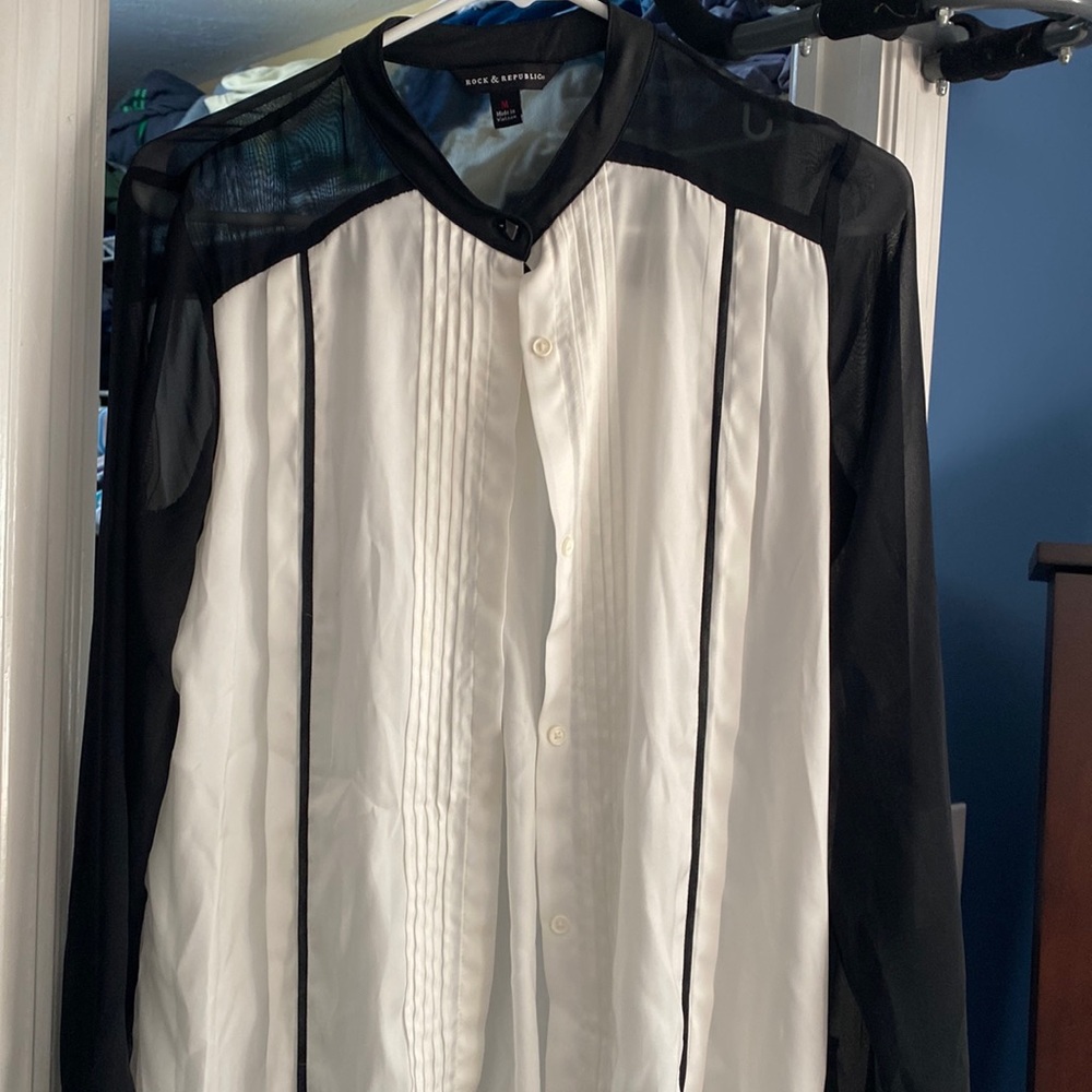 Black and cream blouse